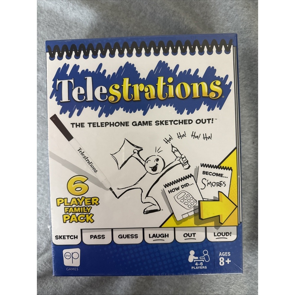 Telestrations Game The Telephone Game Sketched Out! 4-6 Players NEW SEALED